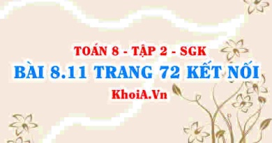 Bài 8.11 trang 72 Toán 8 Kết nối tri thức Tập 2